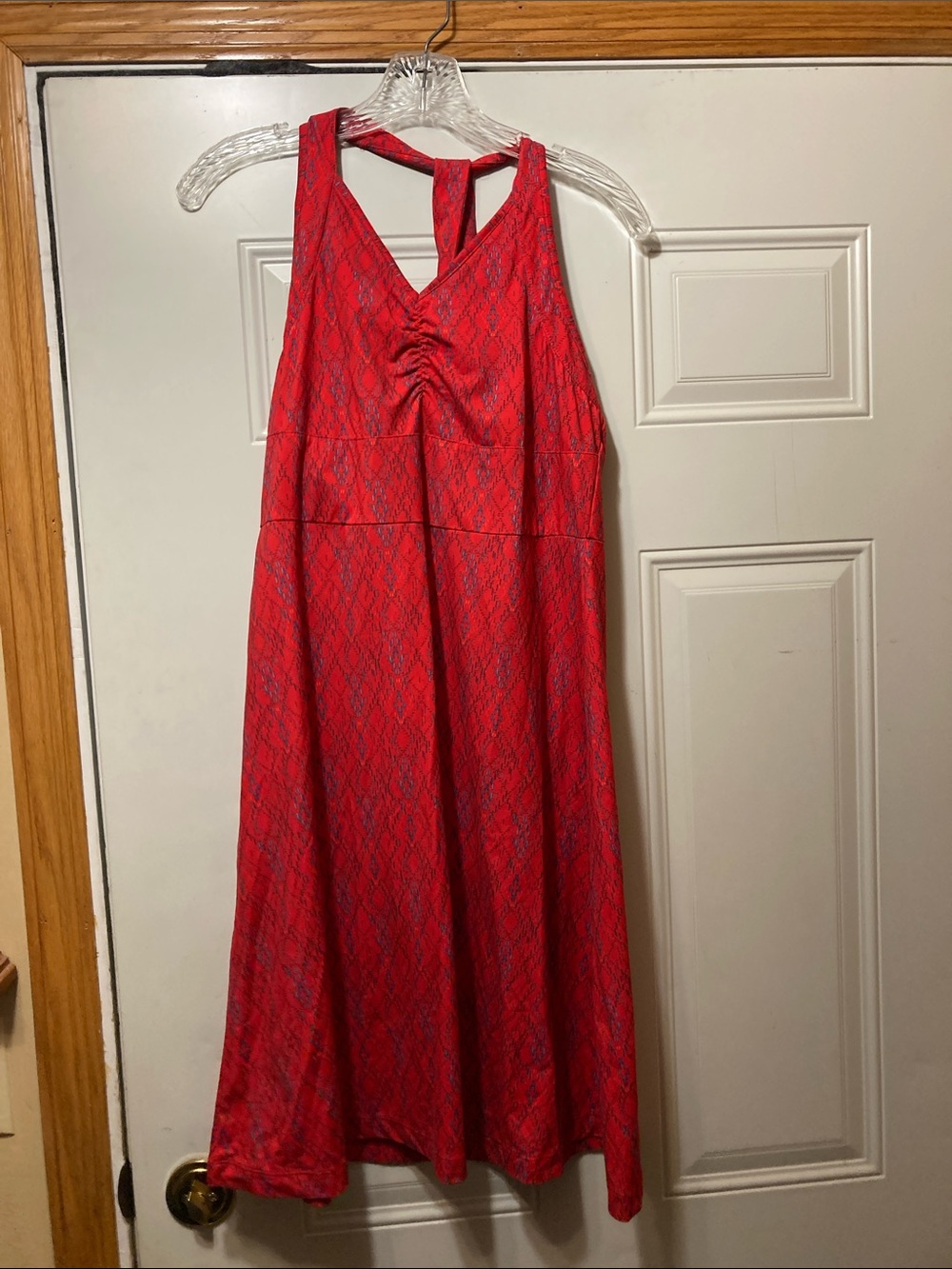 Merrell Red Patterned Sleeveless Midi Dress M